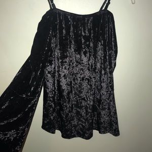 Black off the shoulder crop top